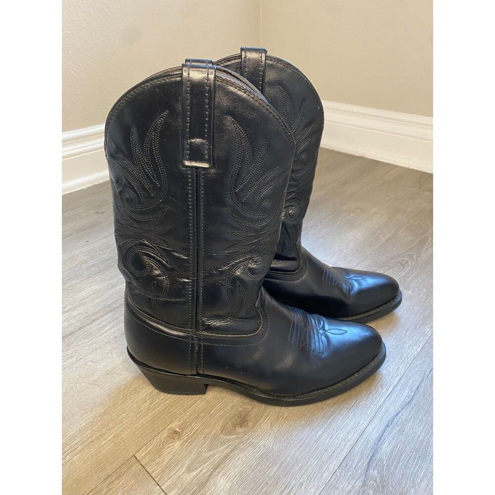 Laredo Paris 4240 Men's 9 EW Black Leather Western Cowboy Boots